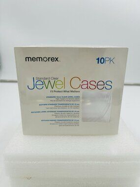 Memorex 10 Pack New Sealed Standard Clear Jewel DVD or CD Cases